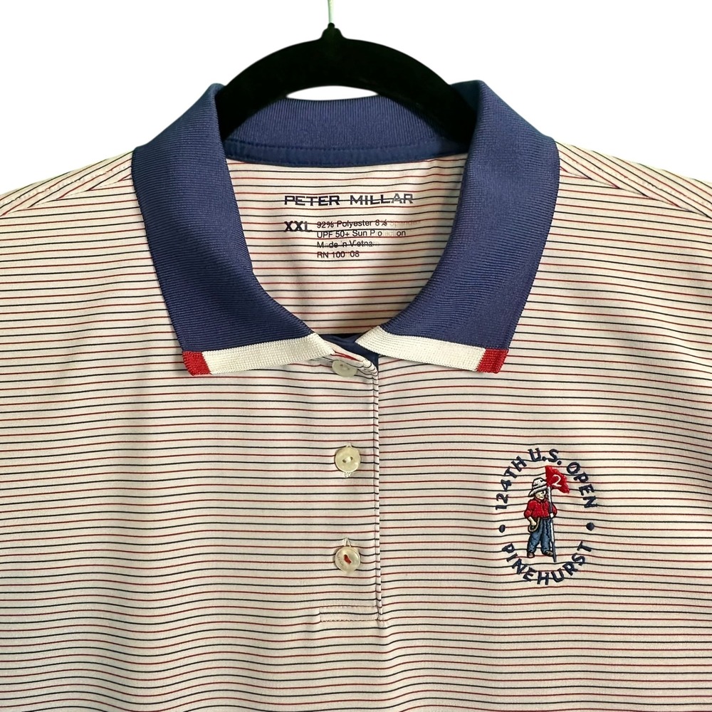 Peter Millar Women's Summer Comfort Golf Polo 124th US Open Pinehurst NC Size L - Picture 2 of 12